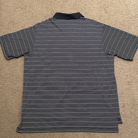 Adidas Climalite Mens Short Sleeve Golf Polo Shirt Navy White Striped Size XXL - Picture 2 of 5